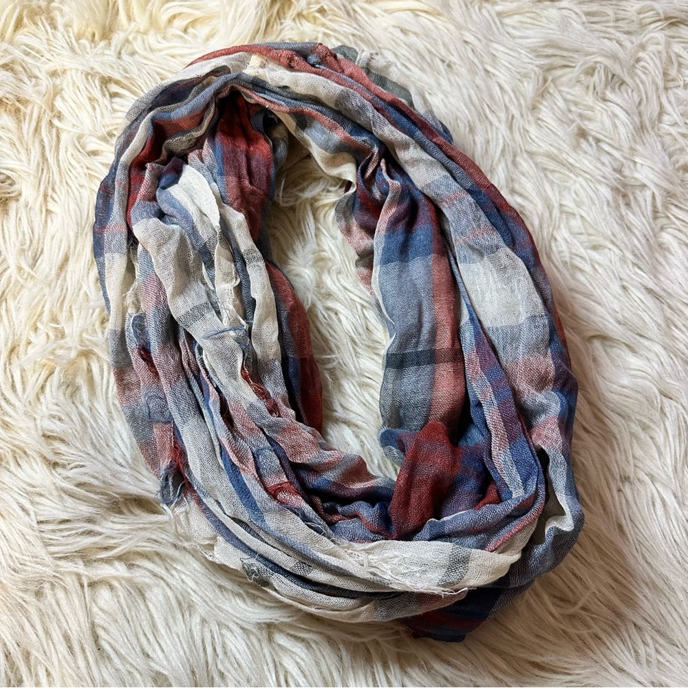 Plaid infinity scarf